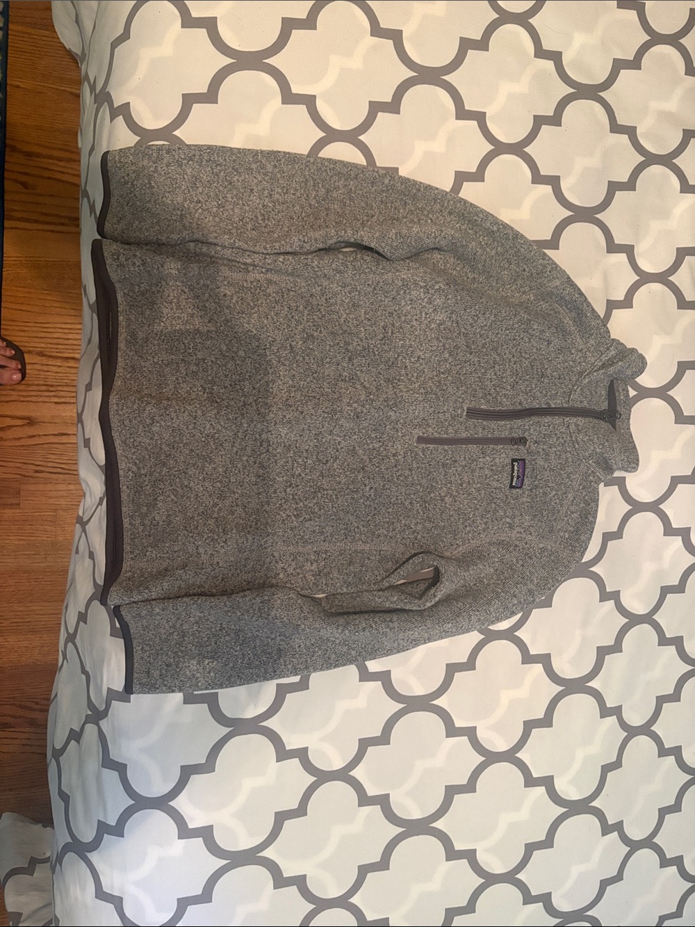 Patagonia Big Kid’s  Heather Gray Zip-Neck Fleece Pullover